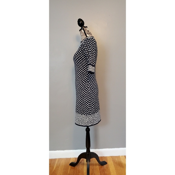 Max Studio sheath dress navy white and green - Picture 2 of 6